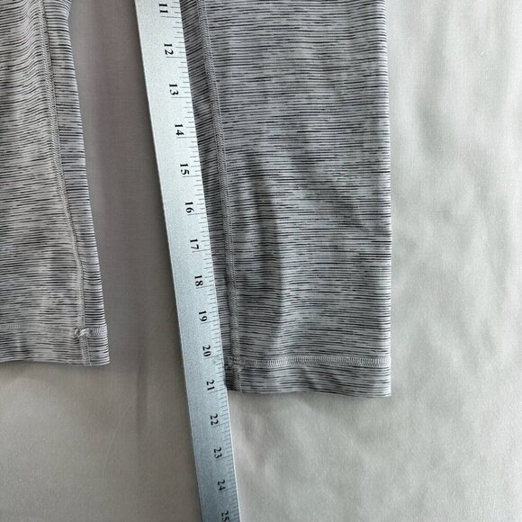 Lululemon Leggings Womens 4 Wunder Under Crop Striped Compression Athletic Gray - Picture 9 of 10